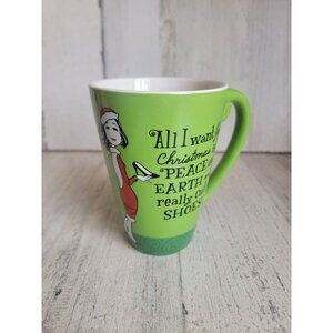 Hallmark All I Want For Christmas is peace on Earth and really cute shoes mug Xm
